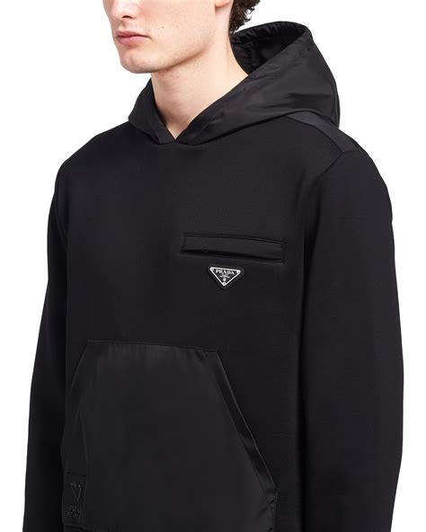 prada nylon hoodie|prada hoodie men's.